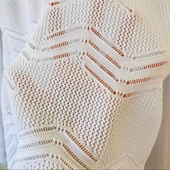 Vince Open Weave Knit Crewneck White Sweater S - Picture 8 of 13